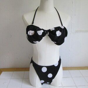 Vintage SEA WEED of CALIFORNIA Black & White Polka Dot Bikini